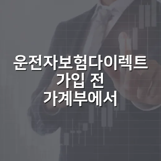 운전자보험다이렉트 가입 전 가계부에서 먼저 확인할 5가지 - 요약