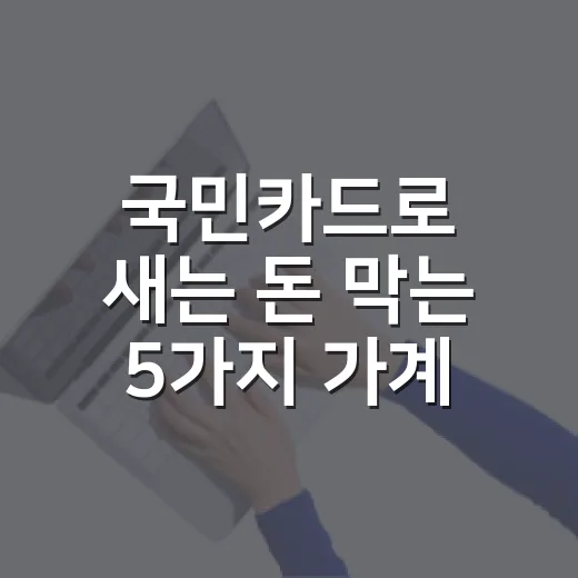 국민카드로 새는 돈 막는 5가지 가계부 기준 - 요약