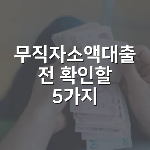무직자소액대출 전 확인할 5가지, 100만원보다 월 5만원이 먼저입니다 - 요약