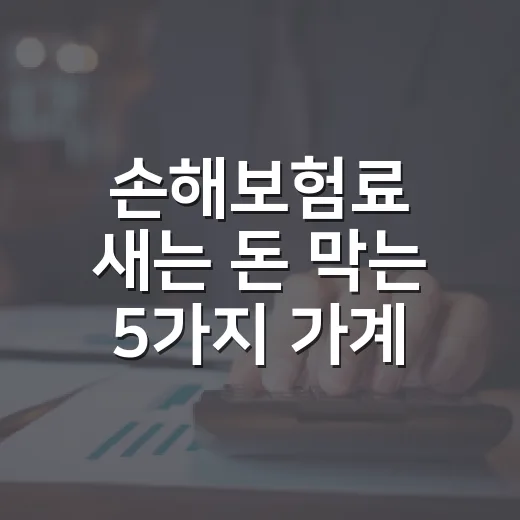 손해보험료 새는 돈 막는 5가지 가계부 점검법 - 요약