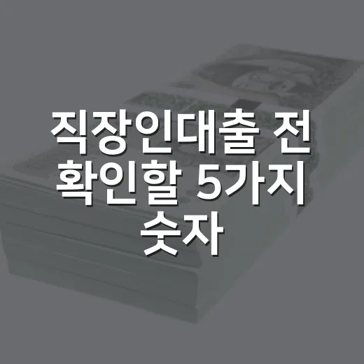 직장인대출 전 확인할 5가지 숫자, 월급 300만 원 기준으로 계산해봤습니다 - 요약