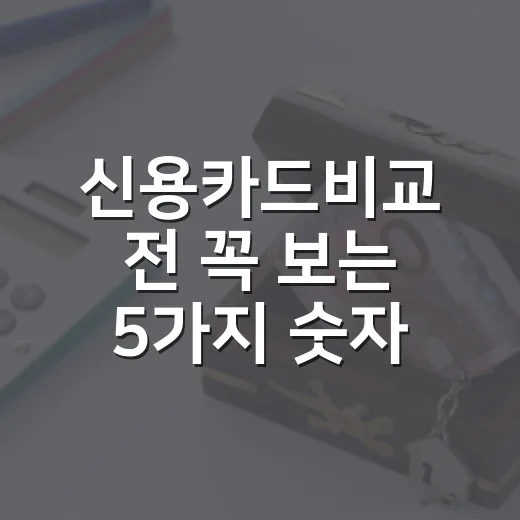 신용카드비교 전 꼭 보는 5가지 숫자 - 요약