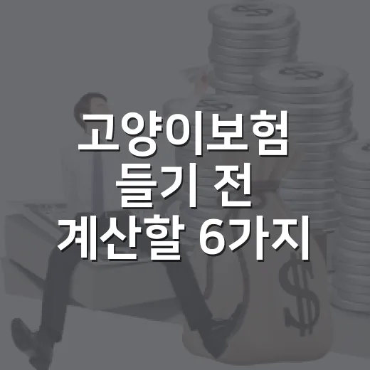 고양이보험 들기 전 계산할 6가지 돈 기준 - 요약