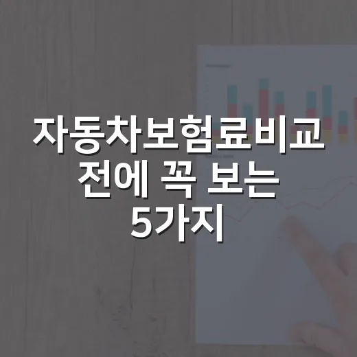 자동차보험료비교 전에 꼭 보는 5가지 숫자 - 요약
