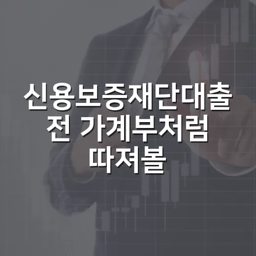 신용보증재단대출 전 가계부처럼 따져볼 5가지 숫자 - 요약