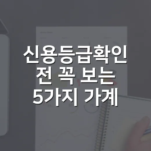 신용등급확인 전 꼭 보는 5가지 가계부 체크포인트 - 요약