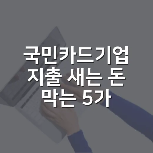 국민카드기업 지출 새는 돈 막는 5가지 가계부 점검법 - 요약
