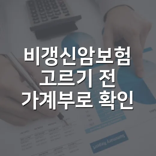 비갱신암보험 고르기 전 가계부로 확인할 5가지 숫자 - 요약