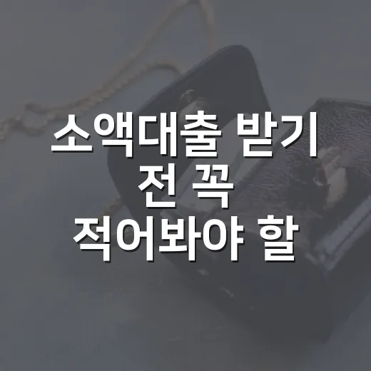소액대출 받기 전 꼭 적어봐야 할 5가지 숫자 - 요약