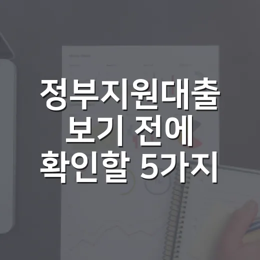 정부지원대출 보기 전에 확인할 5가지 생활비 기준 - 요약