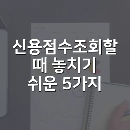 신용점수조회할 때 놓치기 쉬운 5가지 생활 돈 관리 포인트 - 요약