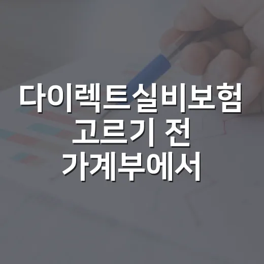 다이렉트실비보험 고르기 전 가계부에서 먼저 볼 5가지 숫자 - 요약