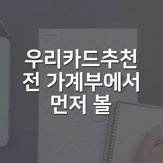 우리카드추천 전 가계부에서 먼저 볼 5가지 숫자 - 요약