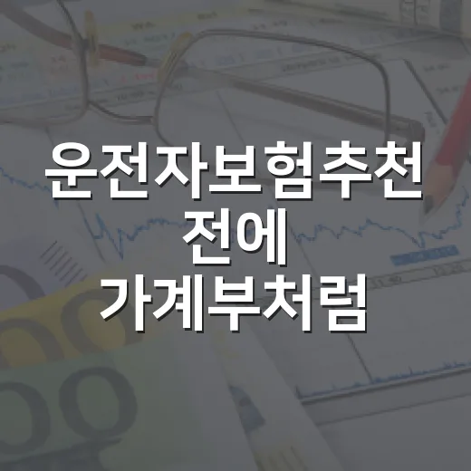 운전자보험추천 전에 가계부처럼 따져볼 5가지 기준 - 요약
