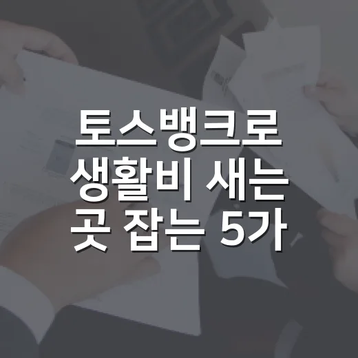 토스뱅크로 생활비 새는 곳 잡는 5가지 가계부 루틴 - 요약