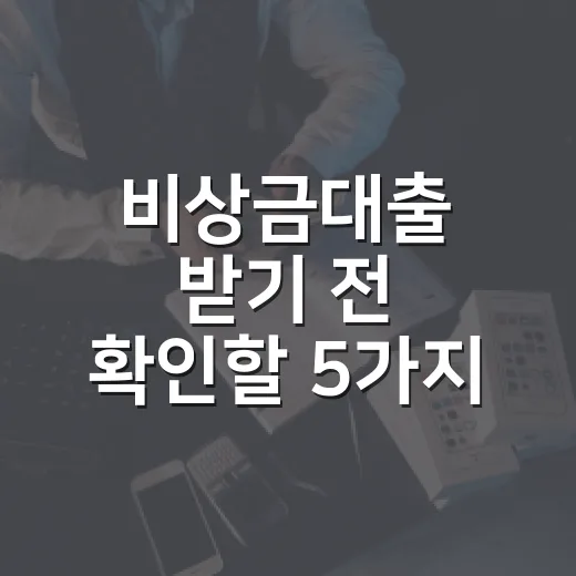 비상금대출 받기 전 확인할 5가지 숫자 - 요약