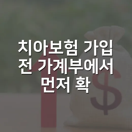 치아보험 가입 전 가계부에서 먼저 확인할 5가지 숫자 - 요약