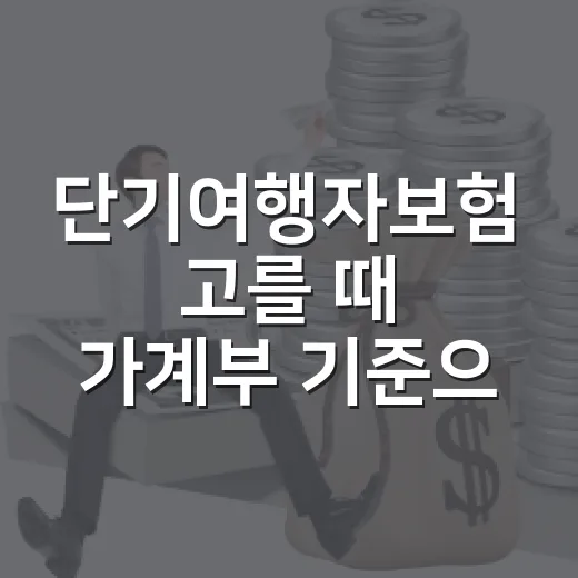 단기여행자보험 고를 때 가계부 기준으로 보는 5가지 체크포인트 - 요약