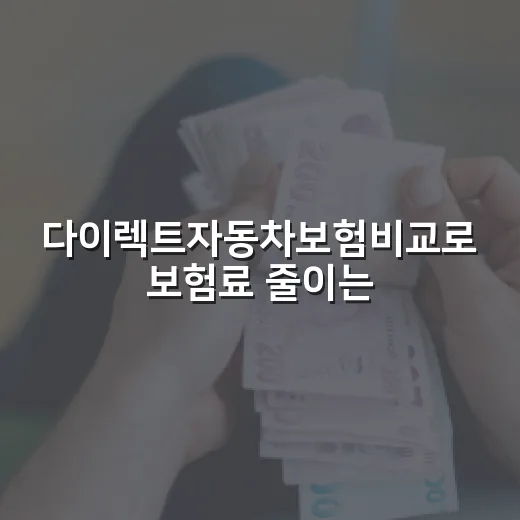 다이렉트자동차보험비교로 보험료 줄이는 5가지 체크포인트 - 요약