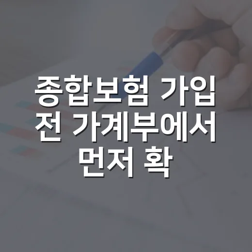 종합보험 가입 전 가계부에서 먼저 확인할 5가지 - 요약