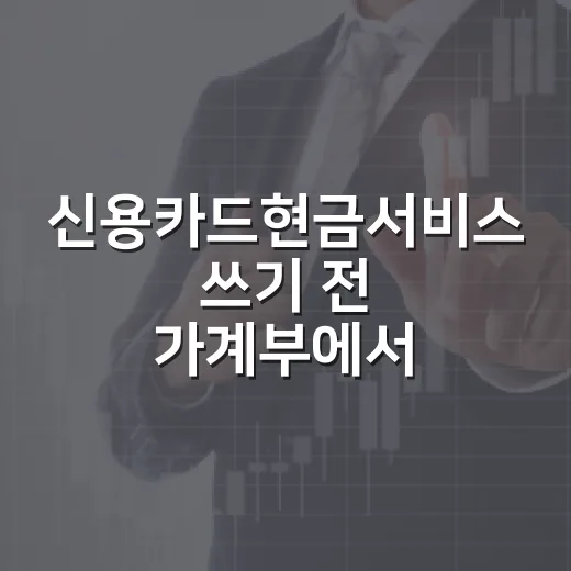 신용카드현금서비스 쓰기 전 가계부에서 먼저 확인할 5가지 - 요약