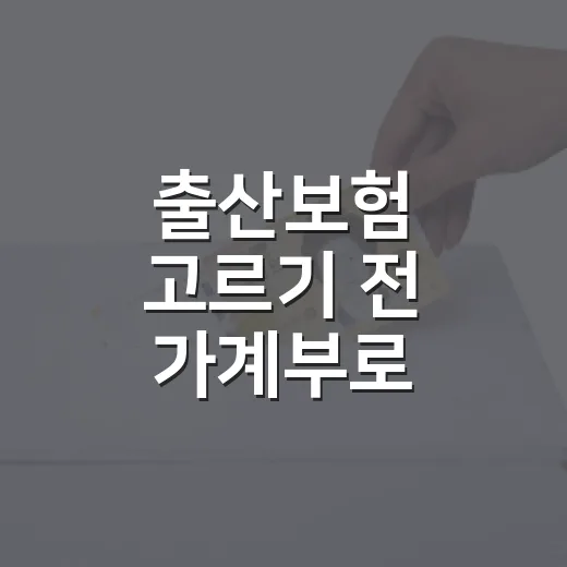 출산보험 고르기 전 가계부로 따져볼 5가지 기준 - 요약