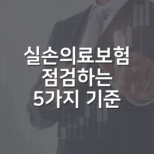 실손의료보험 점검하는 5가지 기준, 보험료보다 먼저 볼 숫자 - 요약