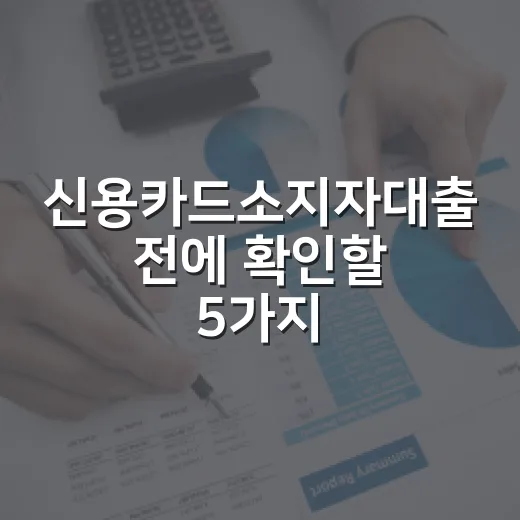 신용카드소지자대출 전에 확인할 5가지 가계부 숫자 - 요약