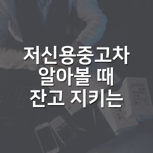 저신용중고차 알아볼 때 잔고 지키는 5가지 기준 - 요약