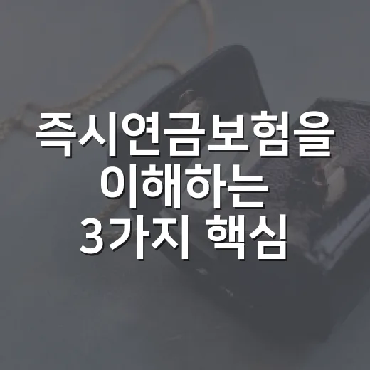 즉시연금보험을 이해하는 3가지 핵심 포인트 - 요약