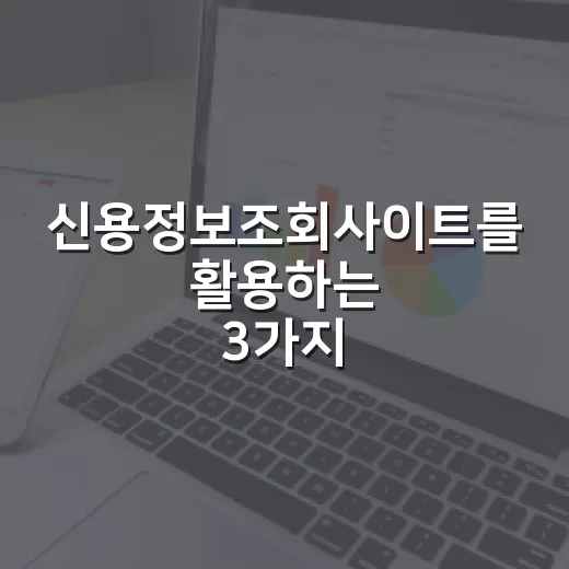 신용정보조회사이트를 활용하는 3가지 방법 - 요약