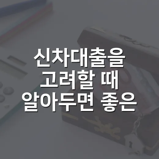 신차대출을 고려할 때 알아두면 좋은 5가지 팁 - 요약