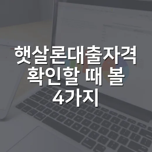 햇살론대출자격 확인할 때 볼 4가지 숫자 - 요약