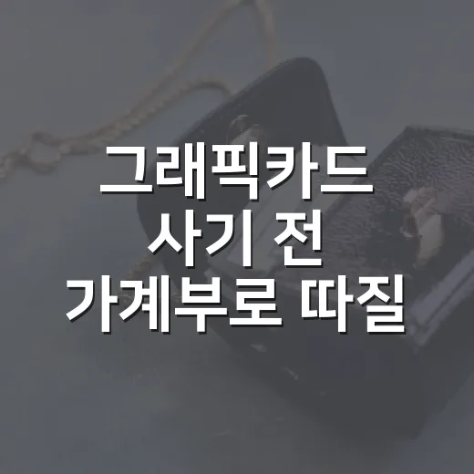 그래픽카드 사기 전 가계부로 따질 4가지 - 요약
