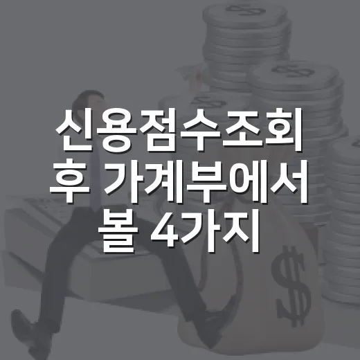 신용점수조회 후 가계부에서 볼 4가지 숫자 - 요약