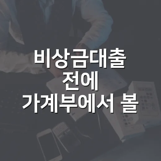 비상금대출 전에 가계부에서 볼 4가지 - 요약
