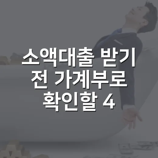 소액대출 받기 전 가계부로 확인할 4가지 - 요약