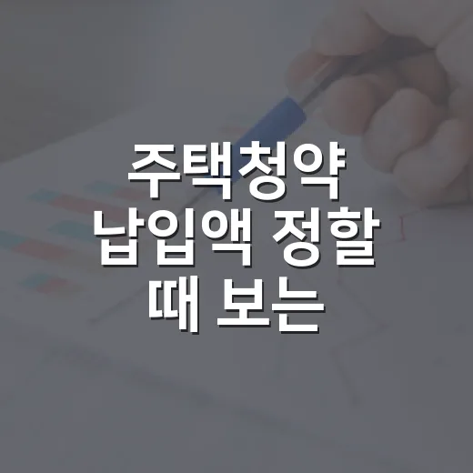 주택청약 납입액 정할 때 보는 4가지 가계부 숫자 - 요약