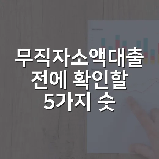 무직자소액대출 전에 확인할 5가지 숫자 - 요약