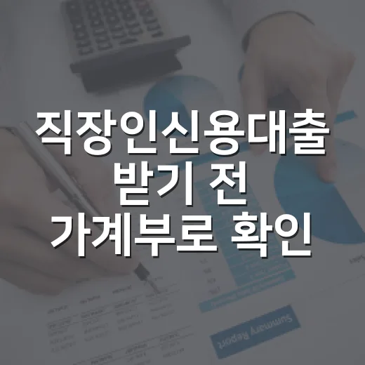 직장인신용대출 받기 전 가계부로 확인할 4가지 - 요약