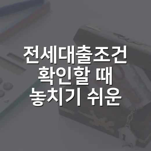 전세대출조건 확인할 때 놓치기 쉬운 5가지 - 요약