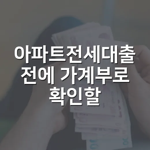 아파트전세대출 전에 가계부로 확인할 5가지 - 요약