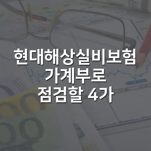 현대해상실비보험 가계부로 점검할 4가지 숫자 - 요약