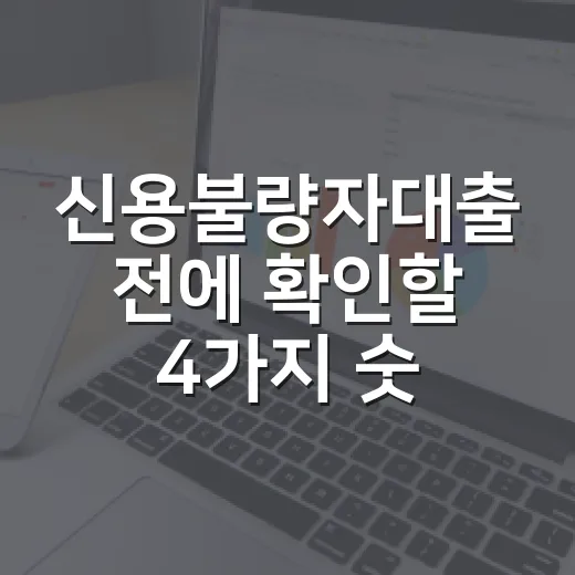 신용불량자대출 전에 확인할 4가지 숫자 - 요약