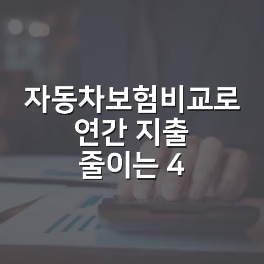 자동차보험비교로 연간 지출 줄이는 4단계 - 요약