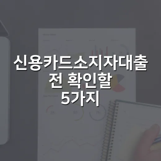 신용카드소지자대출 전 확인할 5가지 숫자 - 요약