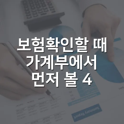 보험확인할 때 가계부에서 먼저 볼 4가지 - 요약