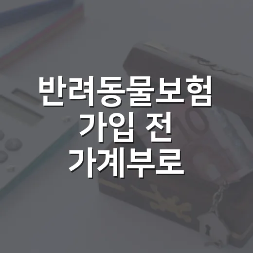 반려동물보험 가입 전 가계부로 따져볼 4가지 - 요약