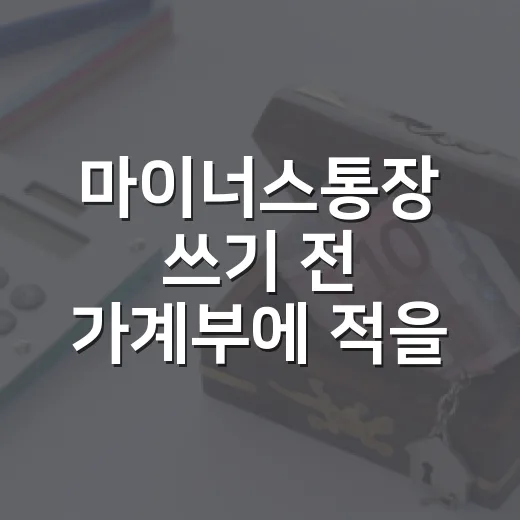 마이너스통장 쓰기 전 가계부에 적을 4가지 - 요약