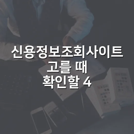 신용정보조회사이트 고를 때 확인할 4가지 - 요약